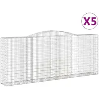 vidaXL Schanskorven 5 st gewelfd 400x50x160/180 cm ijzer