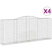 vidaXL Schanskorven 4 st gewelfd 400x50x160/180 cm ijzer
