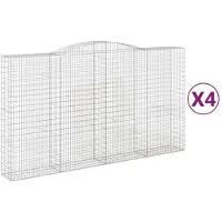 vidaXL Schanskorven 4 st gewelfd 400x50x220/240 cm ijzer