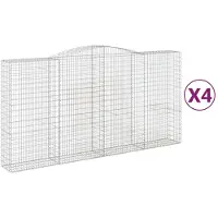 vidaXL Schanskorven 4 st gewelfd 400x50x200/220 cm ijzer