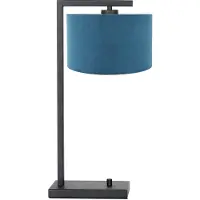Steinhauer Moderne schemerlamp Stanger zwart met blauw velvet