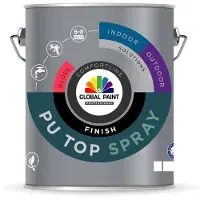 Global Paint PU Top Spray Finish Gloss | Verspuitbare Hoogglans Lakverf Binnen 5 LTR - Wit