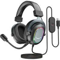 Fifine - H6 RGB Over-Ear Active Noise Canceling Headset - Voor Gaming - Streaming - Podcast - Met microfoon - geschikt voor PS5/PS4 - PC