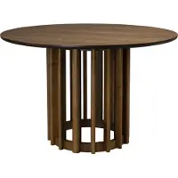 Dutchbone Barlet Eettafel Rond 120 cm Hout Walnoot - Bruin 54523