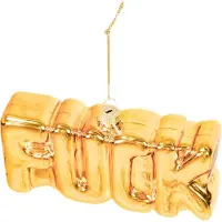 House Vitamin Xmas hanger fuck glass gold 14,5x3,5x7,5cm