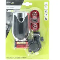 Dresco Fietsverlichtingsset - Modern - LED - Zwart