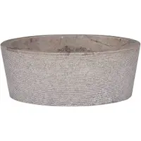 vidaXL Gootsteen Ø40x15 cm marmer grijs