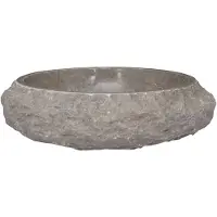 vidaXL Gootsteen Ø40x12 cm marmer grijs