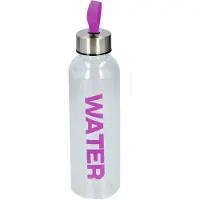 Cuisine Elegance Waterfles / drinkfles / sportfles - transparant/paars - kunststof - 550 ml - Drinkflessen
