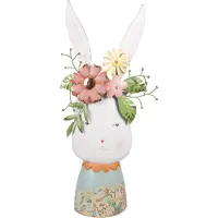 Clayre & Eef Bloempot konijn 62 cm ijzer decoratie beeld