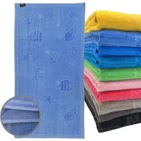 ISleep Strandlaken Schelp - 100% Katoen - Extra Groot - 100x200 cm - Denim