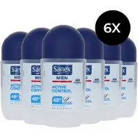 Sanex 6x Deodorant Roller Men Active Control 50 Ml