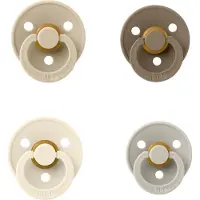 BIBS fopspeen 6-18 maand set 4 stuks Sand,Ivory,Vanilla en Dark Oak maat 2