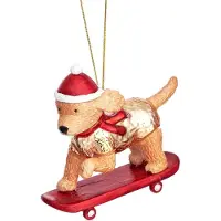 Sass & Belle Cockapoo op skateboard kerstbal -