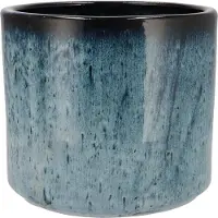 DK Design Bloempot model Blue Glaze - blauw - D21 x H24 cm - ombre