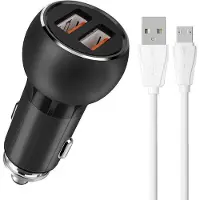 LDNIO - C503Q - 2USB - Snel lader - 36W - Quick Charger - Car Charger + Geschikt voor: Micro USB Cable - Geschikt voor : Samsung Galaxy / Nokia / Motorola / Huawei / Oppo / LG