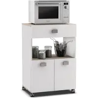 Young Furniture Verrijdbaar keukenkast Roma 90 cm hoog wit