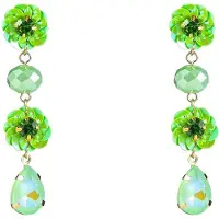 Go Dutch Label Oorhangers log flower dangle Mint