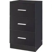 En.casa Nachtkastje Aurdal met 3 lades 66x37x34,5 cm zwart hoogglans