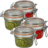 Le Parfait Voorraad/weckpot - 12x stuks - glas - transparant - 7 x 7 cm - 125 ml