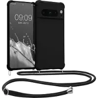 Kwmobile telefoonhoesjegeschikt voor Google Pixel 8 Pro - Hoesje van siliconen met telefoonkoord - In zwart