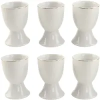 OTIX Eierdopjes - Set van 6 - Wit met Gouden rand - Crocus