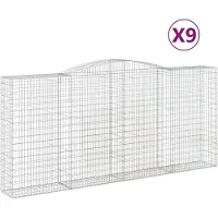 vidaXL Schanskorven 9 st gewelfd 400x50x180/200 cm ijzer