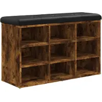 vidaXL Schoenenbank 82x32x50 cm bewerkt hout gerookt eikenkleurig