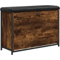vidaXL Schoenenbankje met klaplade 82x32x56 cm gerookt eikenkleurig
