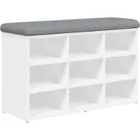 vidaXL Schoenenbank Wit 82x32x50 cm Bewerkt Hout