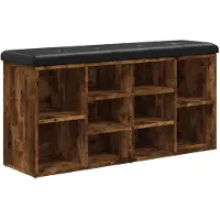 vidaXL Schoenenbank 102x32x50 cm bewerkt hout gerookt eikenkleurig