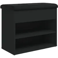 vidaXL Schoenenbankje 62x32x50 cm bewerkt hout zwart