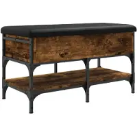 vidaXL Schoenenbank 82x42x45 cm bewerkt hout gerookt eikenkleurig