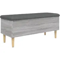 vidaXL Opbergbankje 102x42x46 cm bewerkt hout grijs sonoma eikenkleur