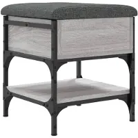 vidaXL Schoenenbank 42x42x45 cm bewerkt hout grijs sonoma eikenkleurig