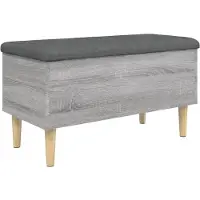 vidaXL Opbergbankje 82x42x46 cm bewerkt hout grijs sonoma eikenkleurig