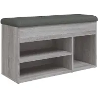 vidaXL Schoenenbank 82x32x45,5 cm bewerkt hout grijs sonoma