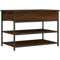 vidaXL Schoenenbankje 70x42,5x50 cm bewerkt hout bruin eikenkleur
