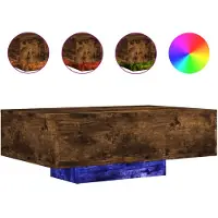 vidaXL Salontafel met LED-verlichting, gerookt eikenhout, 85x55x31 cm