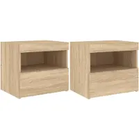 vidaXL Nachtkastjes met LED 2 st 50x40x45 cm sonoma eikenkleurig