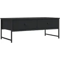 vidaXL Salontafel 101x49x39,5 cm bewerkt hout zwart