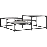 DKD Home Decor Grijze salontafel, Sonoma-look, 107x107x40 cm, gemaakt van houtvezel