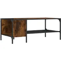 vidaXL salontafel met plank, gerookt eikenhout, 100x51x40 cm, houtvezel