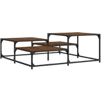 vidaXL Salontafel 107x107x40 cm bewerkt hout bruin eikenkleur