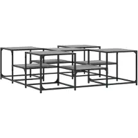 DKD Home Decor Grijze salontafel, Sonoma-look, 121x121x40 cm, gemaakt van houtvezel