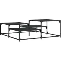 DKD Home Decor Zwarte salontafel, 107x107x40 cm, gemaakt van houtvezel