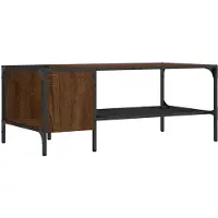 vidaXL Salontafel met rek 100x51x40 cm bewerkt hout bruin eikenkleur