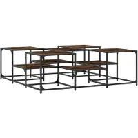 DKD Home Decor Salontafel van gerookt eikenhout, 121x121x40 cm, gemaakt van houtvezel