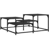 DKD Home Decor Zwarte salontafel, 87,5 x 87,5 x 40 cm, gemaakt van houtvezel