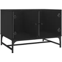 vidaXL Salontafel met glazen deuren, zwart, 68,5 x 50 x 50 cm